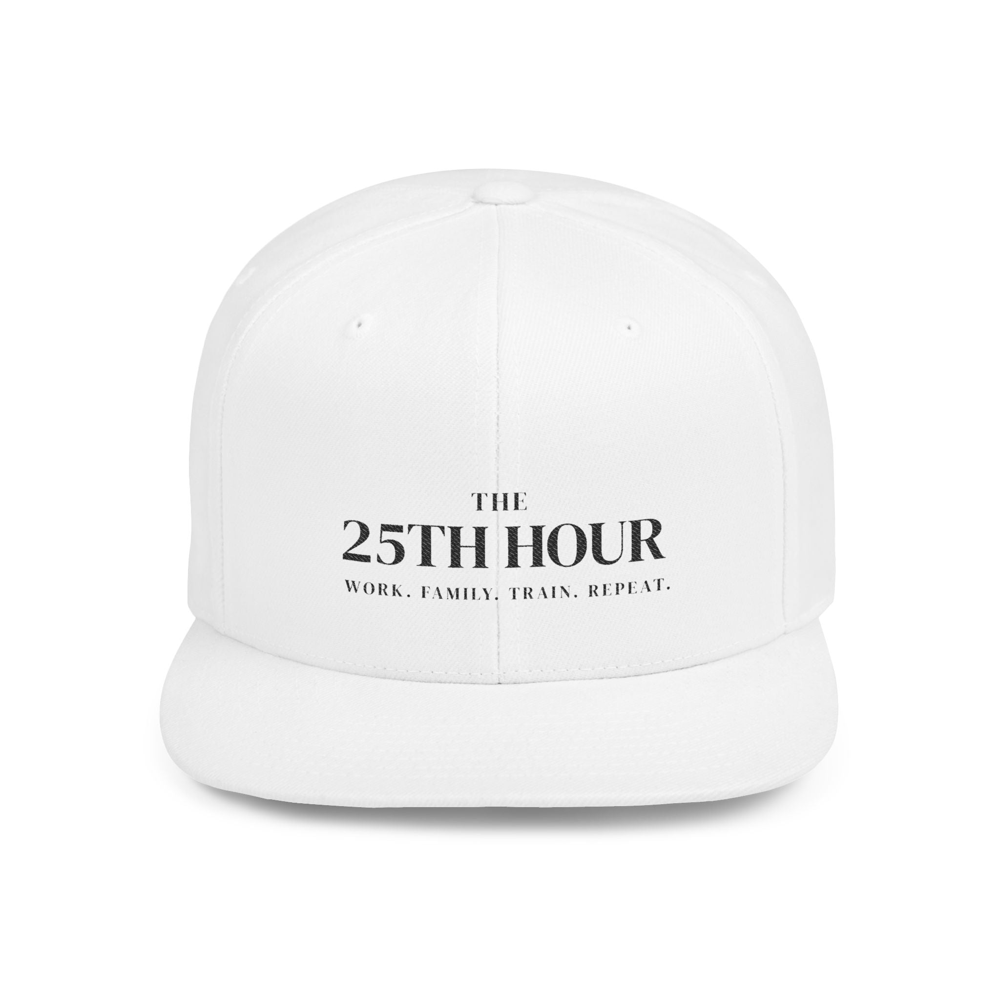 Flat Bill Snapback Hat with '25th Hour' Embroidered Logo — Urban Streetwear Cap