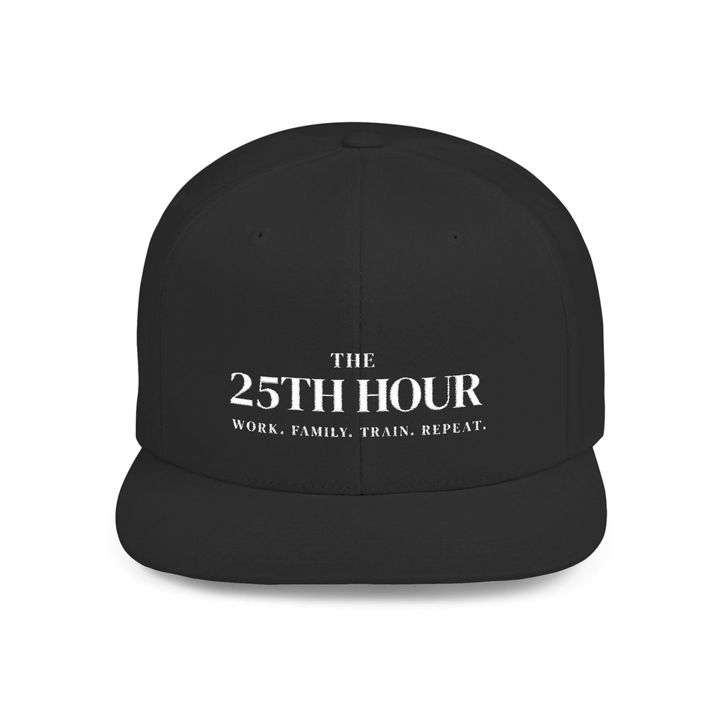 Flat Bill Snapback Hat with '25th Hour' Embroidered Logo — Urban Streetwear Cap